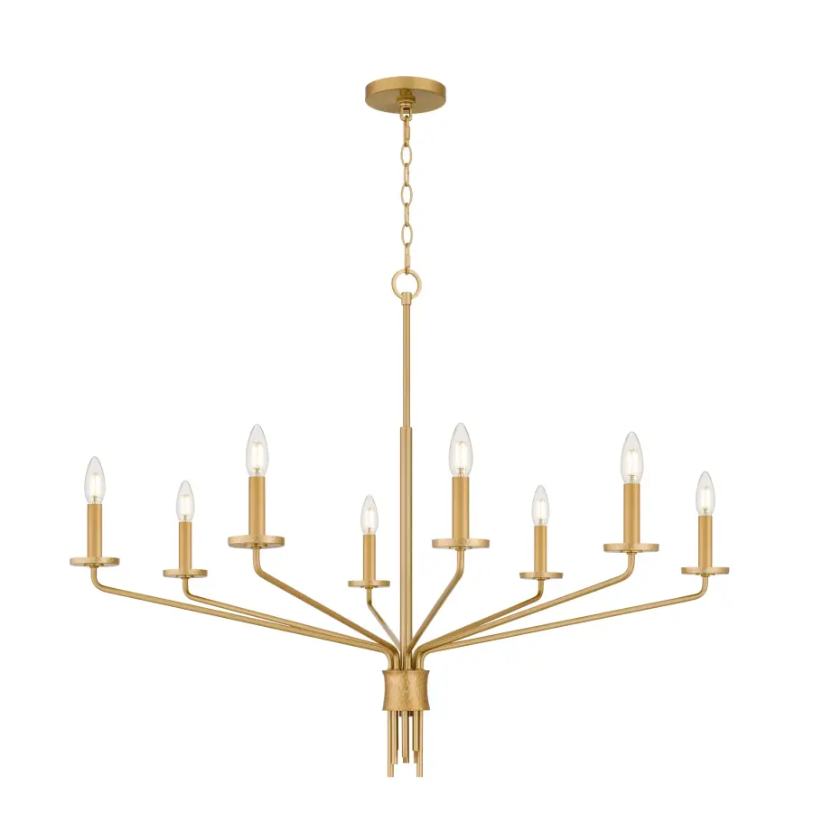 Alexander 8-Light Brushed Gold Chandelier