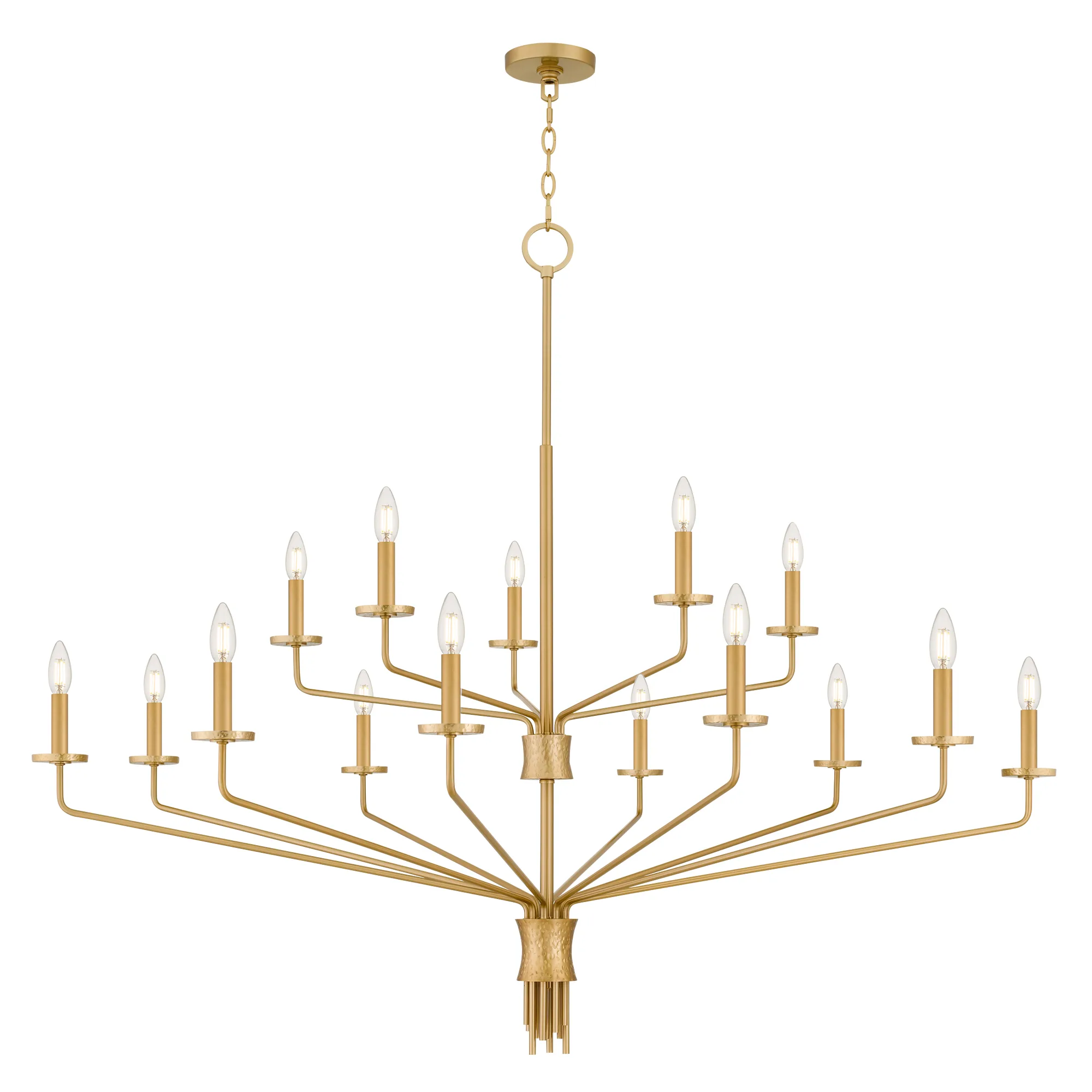 Alexander 15-Light Brushed Gold Chandelier
