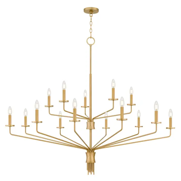 Graceful yet bold, the Alexander chandelier strikes a perfect balance between modern geometry and timeless romance. Its sweeping arms radiate outward like a starburst, each one holding a glowing light that feels both sculptural and soft. Choose the brushed gold finish for a warm, golden-hour glow or opt for matte black for a dramatic, contemporary edge. Whether suspended above a dining table or in a grand entryway, Alexander creates a captivating centerpiece that enchants from every angle—a chandelier made not just to illuminate, but to inspire.