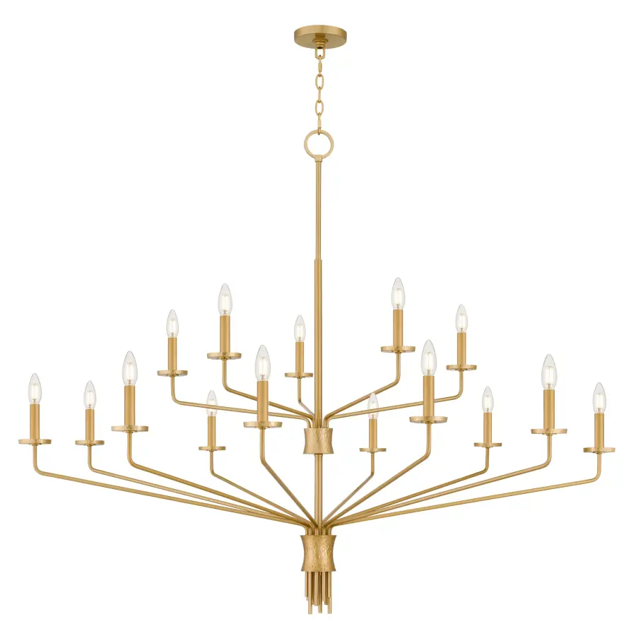 Alexander 15-Light Brushed Gold Chandelier