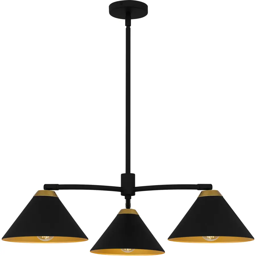 Alscott 3-Light Matte Black Chandelier