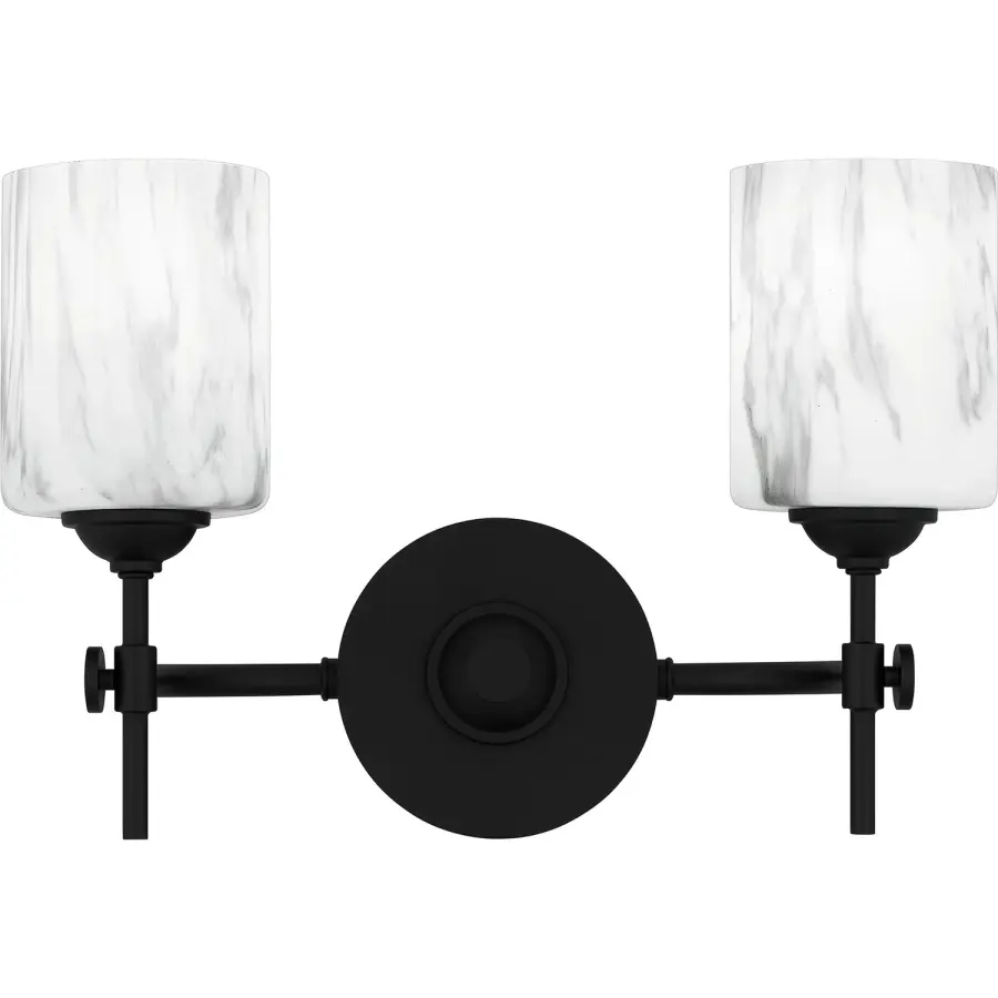 Aria 2-Light Bath Vanity in Matte Black