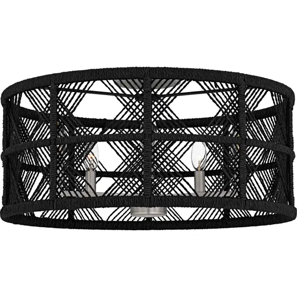 Introducing the Axford collection, where modern design meets natural charm. This collection features a distinctive rope shade that infuses warmth and texture into any space, while the sleek metal frame introduces an element of industrial chic. Choose from two elegant finishes: antique nickel with a black rope shade for a striking contrast, or matte black with a natural rope shade for a more earthy, sophisticated look. Axford is available as a drum pendant or semi-flush mount light.