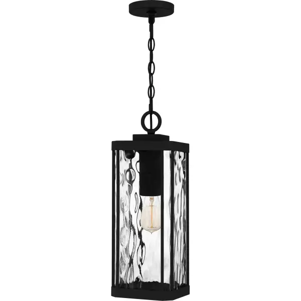 Clear hammered glass adds major visual intrigue in the Balchier lantern collection. The coastal-inspired frame is crafted from steel and finished in a classic matte black, creating a look that is both on-trend and durable. Install Balchier by itself or flank a front door with a lantern on either side to create instant, welcoming illumination for your guests. Balchier is also available as a post or hanging lantern.
