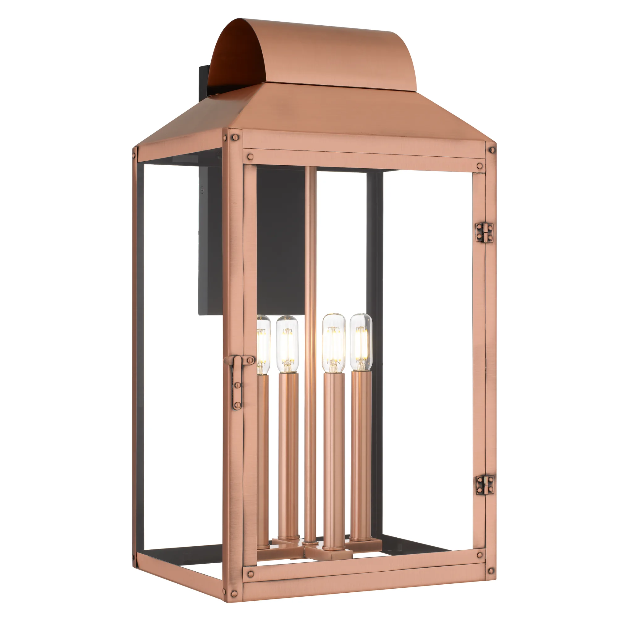 Beryn 4-Light Aged Copper Outdoor Wall Lantern
