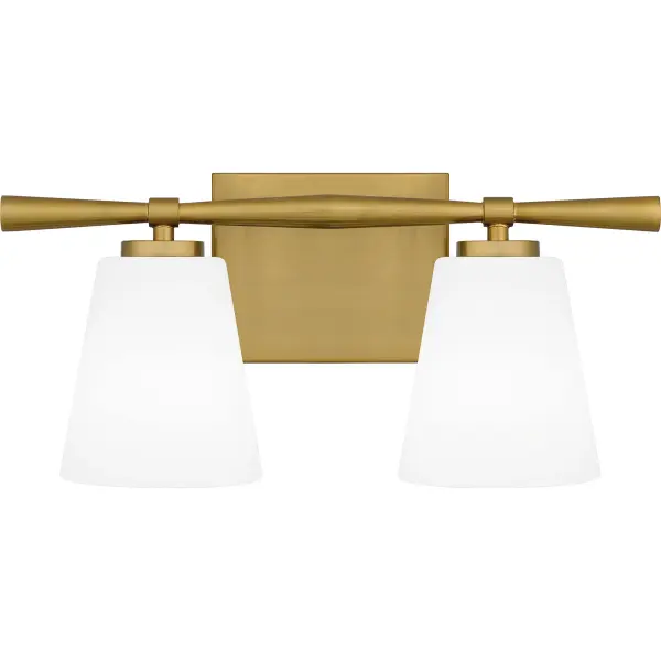 With geometric lines and a slim silhouette, Brindley bath lights draw inspiration from mid-century design. Opal etched glass shades soften the light, creating a warm spa-like glow. Brindley is available in multiple size options and your choice of brushed nickel or aged brass - choose the finish that best suits your distinctive style.