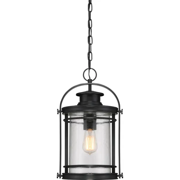 The Booker Outdoor Collection is a fresh and charming style.  The design features a curved arm on the backplate “holding” the lantern and the finish is an inky Mystic Black.  All of the details from the knobs, round trim and light seedy glass come together to create a series perfect for a home’s exterior.