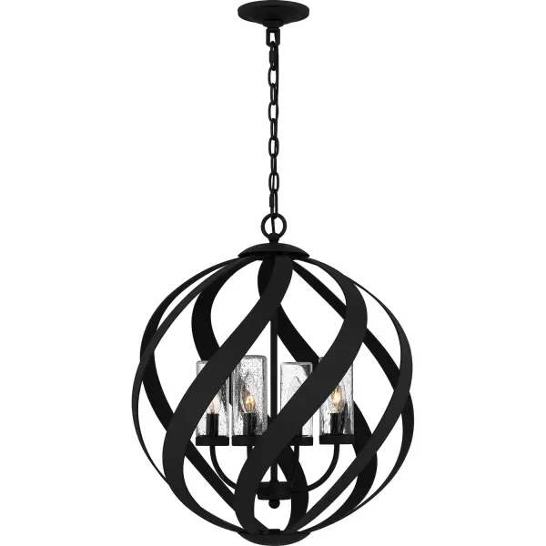 Blacksmith Four Light Outdoor Pendant in Earth Black