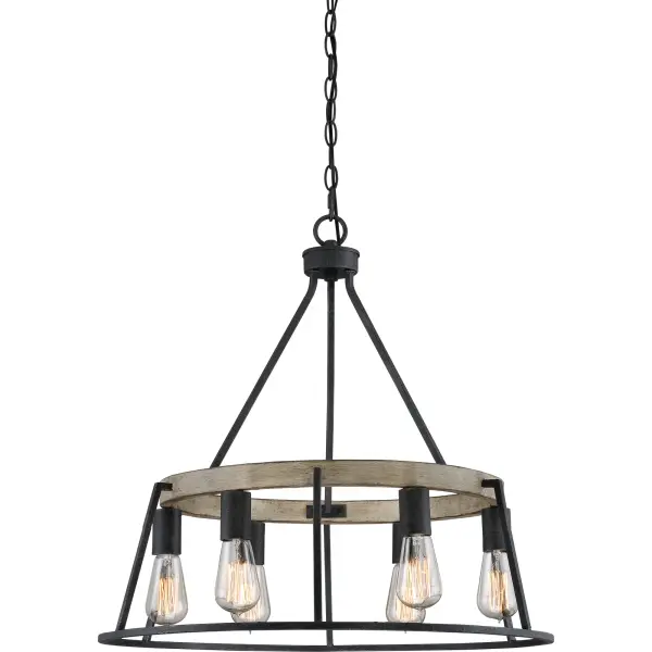 With open framework and weathered styling, the Brockton comes farmhouse-approved. The grey ash finish of the thin metal body pairs perfectly with the whitewash finish of the faux wood accents. Vintage filament bulbs provide soft, ambient light in this rustic charmer.