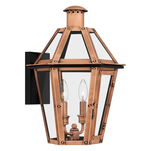 Aged copper evokes a French countryside feel in the Burdett collection. Clear tempered glass panels ensure a structurally sound design that’s as strong as it is beautiful. Set the tone for beautiful interiors by placing this stunning light in your kitchen, entryway, or bar area.