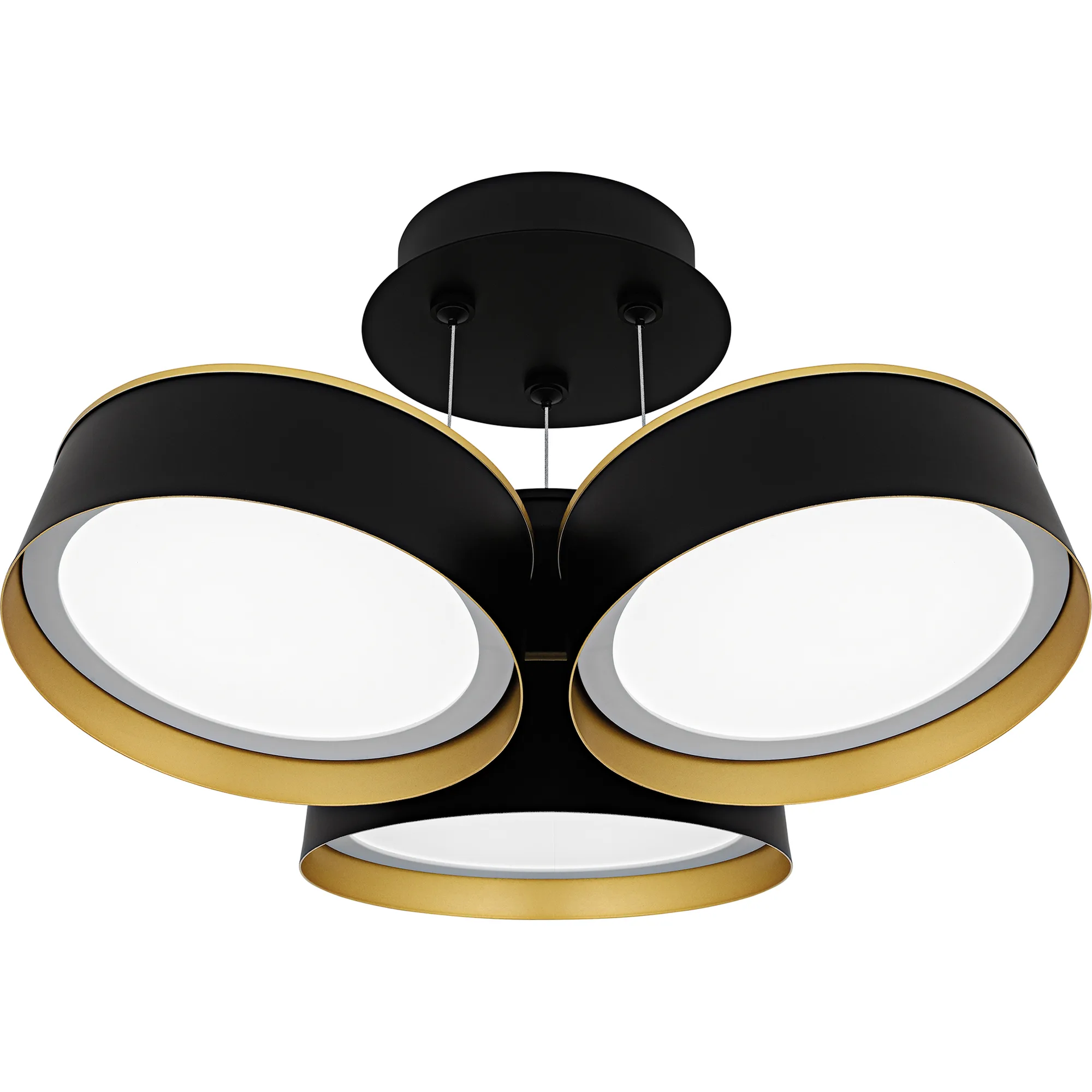 Byrnes Matte Black Semi-Flush Mount