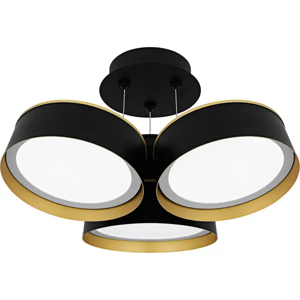 Elevate your space with Byrnes, where modern design meets luxury. The striking combination of matte black and gold creates a sophisticated look in this unique fixture. Featuring a cluster of round metal shades, each equipped with an integrated LED light source, Byrnes provides a warm, ambient glow that enhances any room. Available in three versatile styles—semi-flush mount, chandelier, and linear island light—Byrnes offers a solution for various settings, from living rooms to dining areas and kitchens.