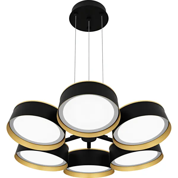Elevate your space with Byrnes, where modern design meets luxury. The striking combination of matte black and gold creates a sophisticated look in this unique fixture. Featuring a cluster of round metal shades, each equipped with an integrated LED light source, Byrnes provides a warm, ambient glow that enhances any room. Available in three versatile styles—semi-flush mount, chandelier, and linear island light—Byrnes offers a solution for various settings, from living rooms to dining areas and kitchens.