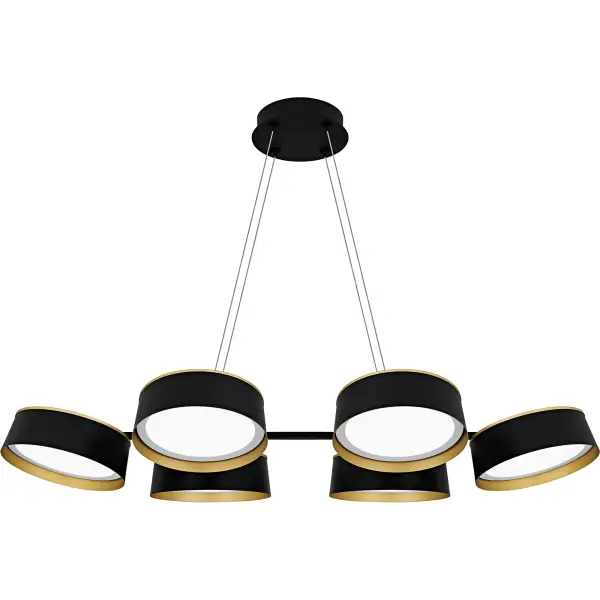 Elevate your space with Byrnes, where modern design meets luxury. The striking combination of matte black and gold creates a sophisticated look in this unique fixture. Featuring a cluster of round metal shades, each equipped with an integrated LED light source, Byrnes provides a warm, ambient glow that enhances any room. Available in three versatile styles—semi-flush mount, chandelier, and linear island light—Byrnes offers a solution for various settings, from living rooms to dining areas and kitchens.