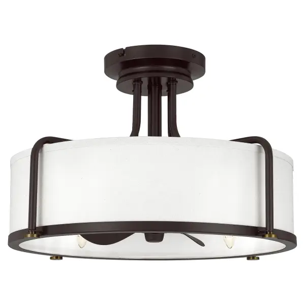 The Calvary fandelier delivers dual functionality in a compact 22-inch design. Its vintage-inspired fan and soft fabric shade create ambiance while the 3-speed reversible motor provides efficient airflow. Perfect for smaller spaces needing both light and circulation.