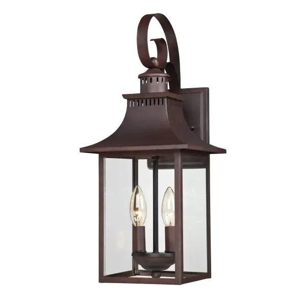 This outdoor lantern collection gives you the historic look of lighting from the 19th Century. Available in either copper bronze or mystic black, Chancellor will adorn your home with its charming style to make it the best on the block. Clear glass panels complete the look and help to perfectly illuminate your home's exterior. Choose from a variety of styles to welcome your guests in style.