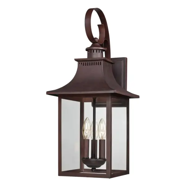 Chancellor 3-Light Outdoor Wall Lantern in Copper Bronze