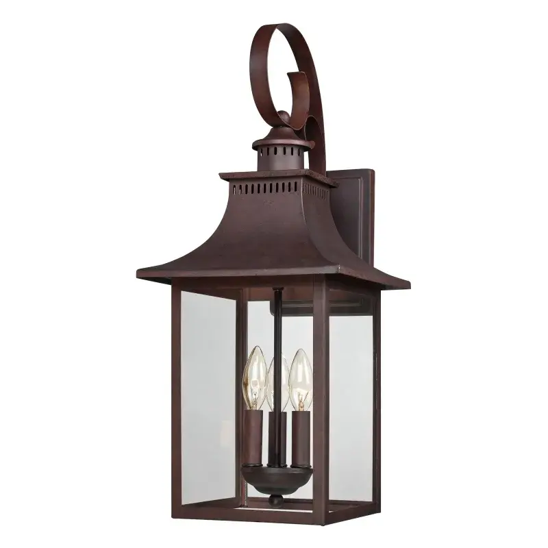 Chancellor 3-Light Outdoor Wall Lantern in Copper Bronze