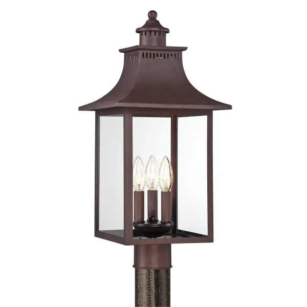 This outdoor lantern collection gives you the historic look of lighting from the 19th Century. Available in either copper bronze or mystic black, Chancellor will adorn your home with its charming style to make it the best on the block. Clear glass panels complete the look and help to perfectly illuminate your home's exterior. Choose from a variety of styles to welcome your guests in style.
