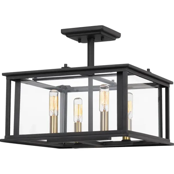 The Citadel expertly modernizes the classic 4-panel lantern. Featuring an earth black finish with sleek brushed nickel candle sleeves, this simple design will add a crisp focal point to any space. We recommend using vintage filament bulbs for maximum flair.