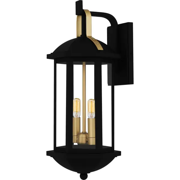 Illuminate your home's exterior with the timeless style of Crestfield lanterns. The elongated frame is finished in matte black and accented beautifully with brushed gold for a hint of luster and sophistication. Clear tempered glass panels complete the look and showcase the natural beauty of the light. Crestfield is available as a complete collection - round out your home's exterior with a hanging lantern, multiple sizes of wall lantern, or a post lantern.