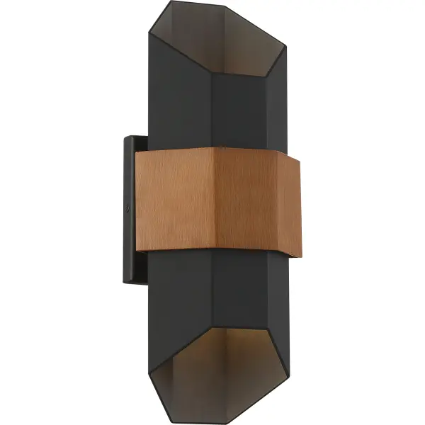 Highlight your home with the modern design of the Chasm collection. The eye-catching geometric silhouette is finished in Matte Black and complemented with a painted wood band for an extra pop of style. This fixture is open on the top and bottom for maximum light flow.