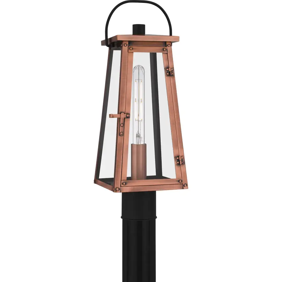 Carolina Outdoor Post Mount in Aged Copper