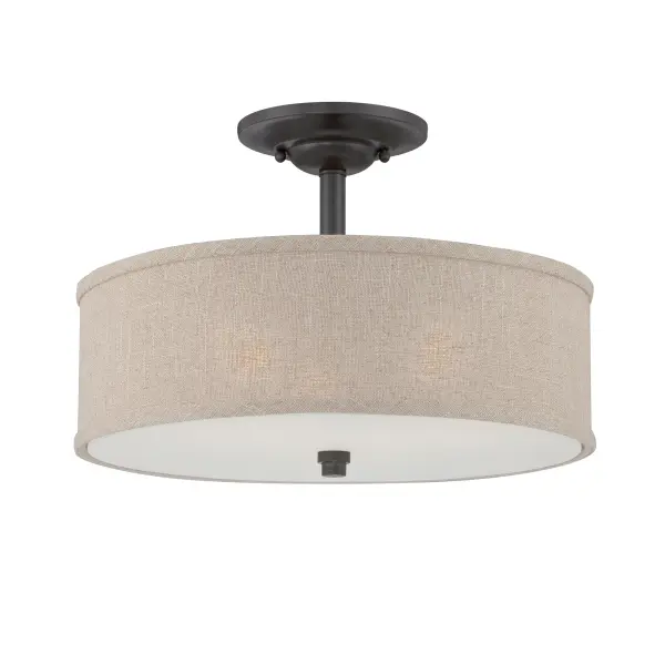 The Cloverdale Collection is a simple statement that packs plenty of design punch. The textured shade treatment and Mottled Cocoa finish provide aesthetic interest without detracting from surrounding decor.