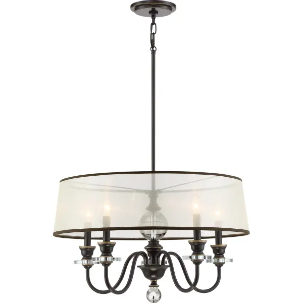 An elegantly designed collection, Ceremony combines traditional and contemporary elements harmoniously.  The fixture body is finished in rich Palladian Bronze and is accented with crystal-glass balls and candle holders for a sleek look.