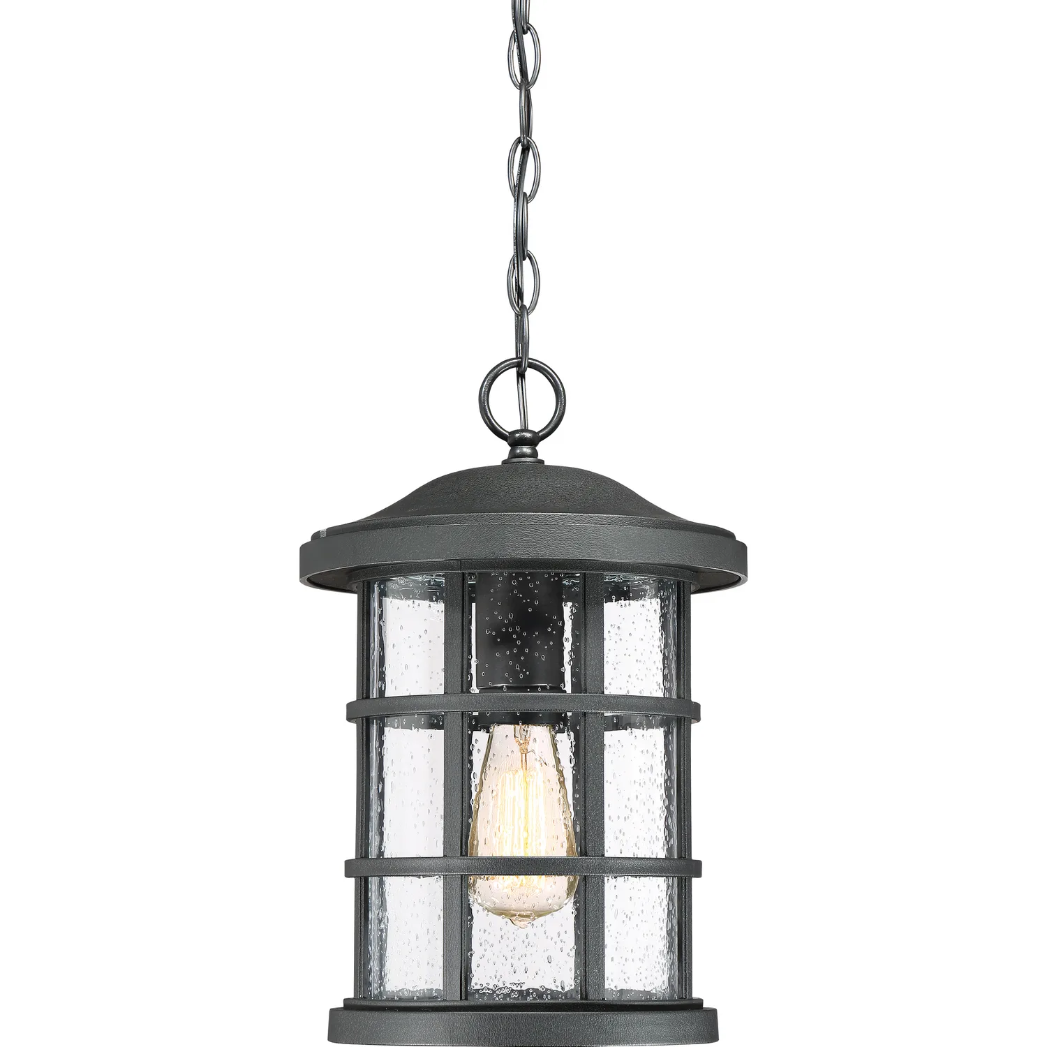 Crusade Outdoor Hanging Lantern in Earth Black