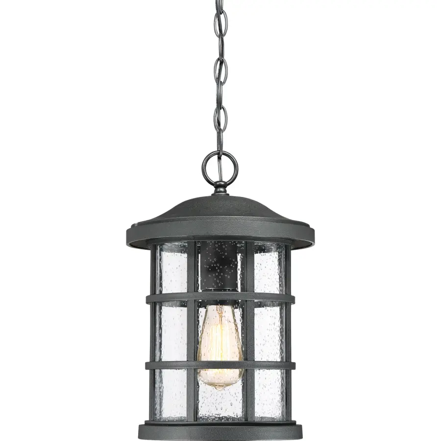 Crusade Outdoor Hanging Lantern in Earth Black