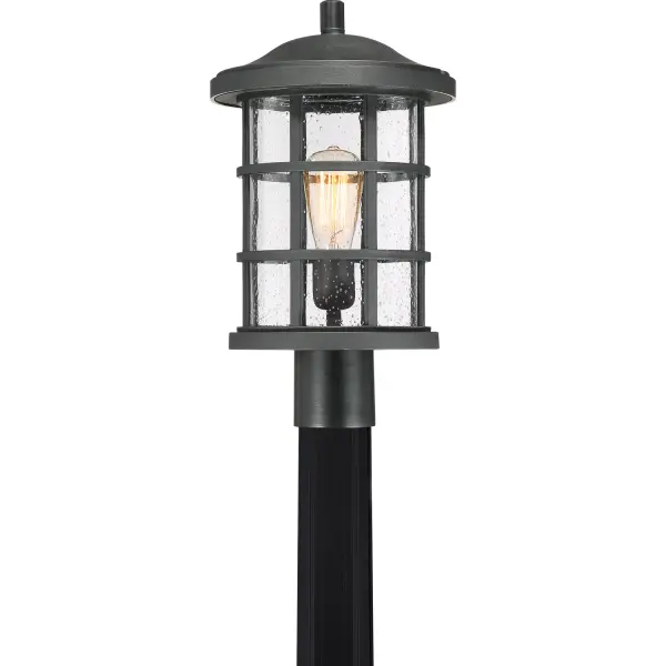 The Crusade post mount combines timeless Craftsman styling with modern durability. Its crisscrossed bands and clear seedy glass create beautiful light patterns, while the Coastal Armour composite construction resists fading and extreme temperatures—perfect for harsh coastal environments.