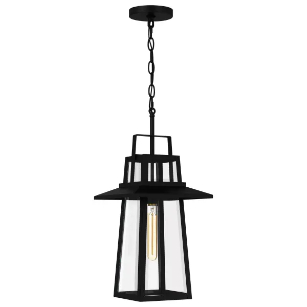 Devonport illuminates versatile style. Rendered in matte black with clear, beveled glass, this piece accompanies a wide range of interior and exterior home styles, including craftsman and farmhouse builds. Add functionality and a dash of Mission style with its clean, geometric lines.