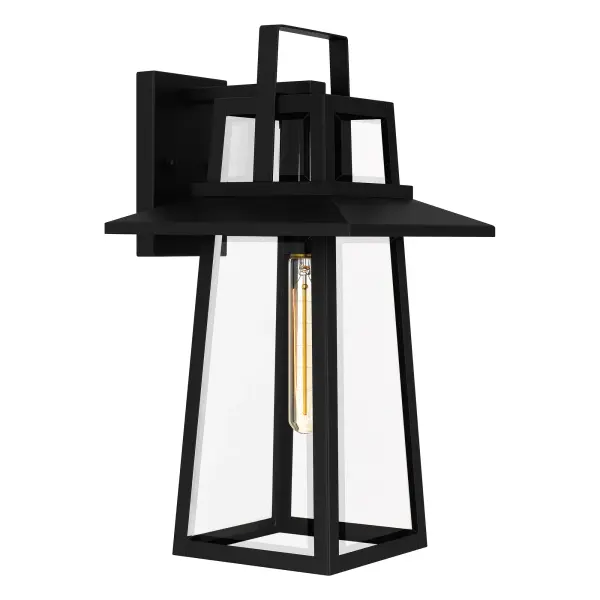 Devonport illuminates versatile style. Rendered in matte black with clear, beveled glass, this piece accompanies a wide range of interior and exterior home styles, including craftsman and farmhouse builds. Add functionality and a dash of Mission style with its clean, geometric lines.