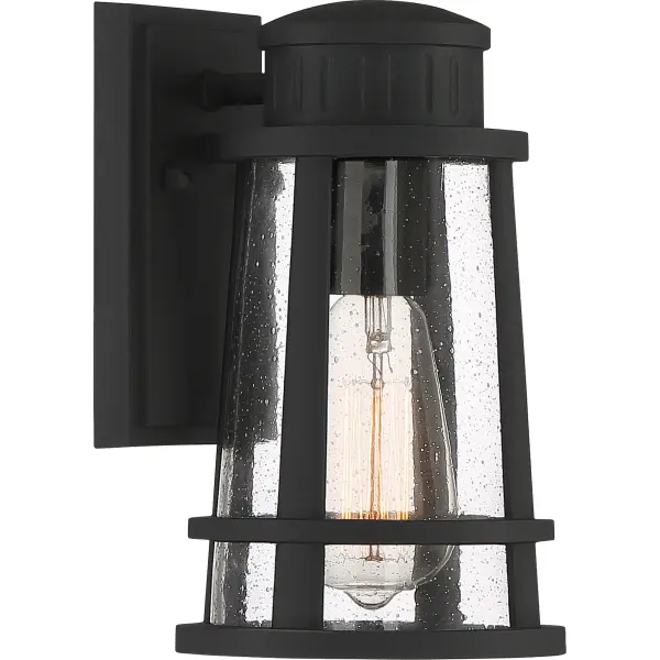 Illuminate your home's exterior with the Dunham collection. The classic lighthouse silhouette is crafted from a sturdy composite and finished in Earth Black and paired with clear seedy glass. As a part of our Coastal Armour collection, you can rest assured that this fixture is built to last.