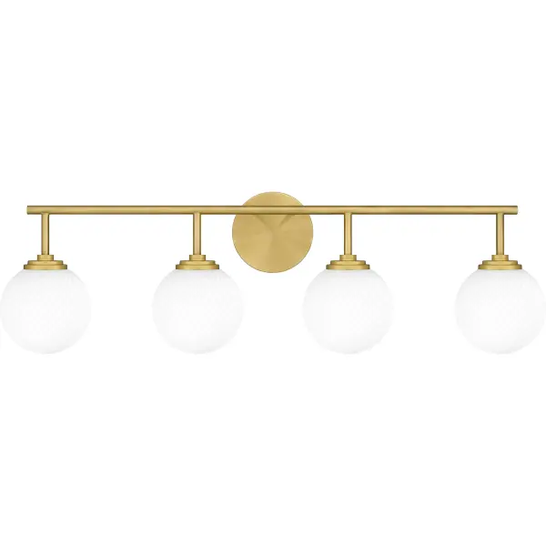 Make a home spa-inspired statement with Eloise bath lights. The spherical shades are comprised of opal etched swirled glass, creating a unique look that softens the light in style. Paired with an aged brass finish, Eloise is the perfect complement to any mid-century modern vanity. Install with shades facing up or down to best suit your preference.