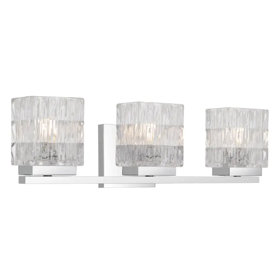Estelle 3-Light Polished Chrome Vanity Light