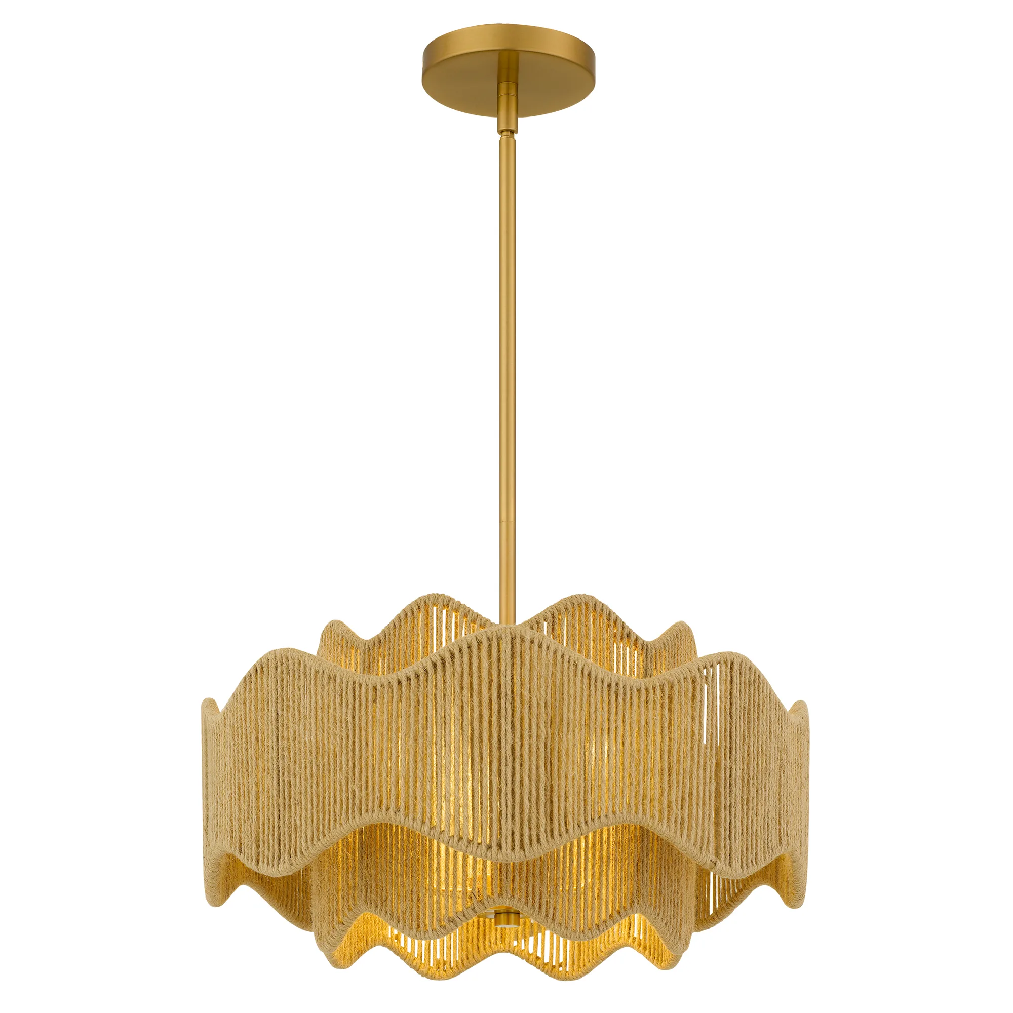 Evander 3-Light Brushed Gold Pendant Light