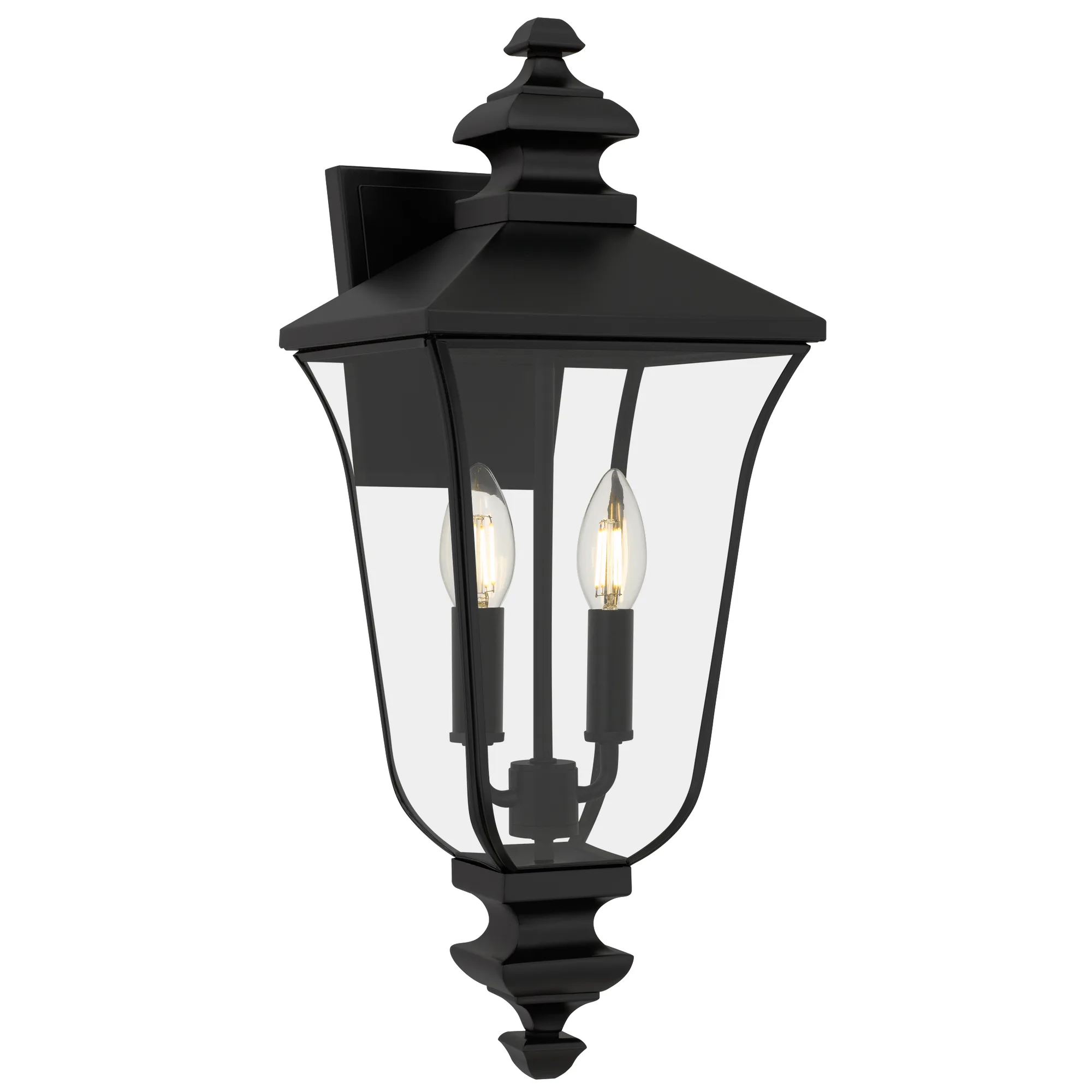 Farley 2-Light Matte Black Outdoor Wall Lantern