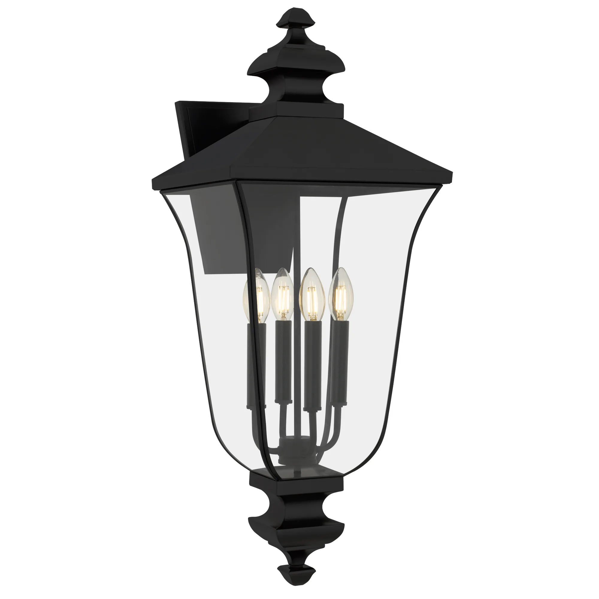 Farley 4-Light Matte Black Outdoor Wall Lantern