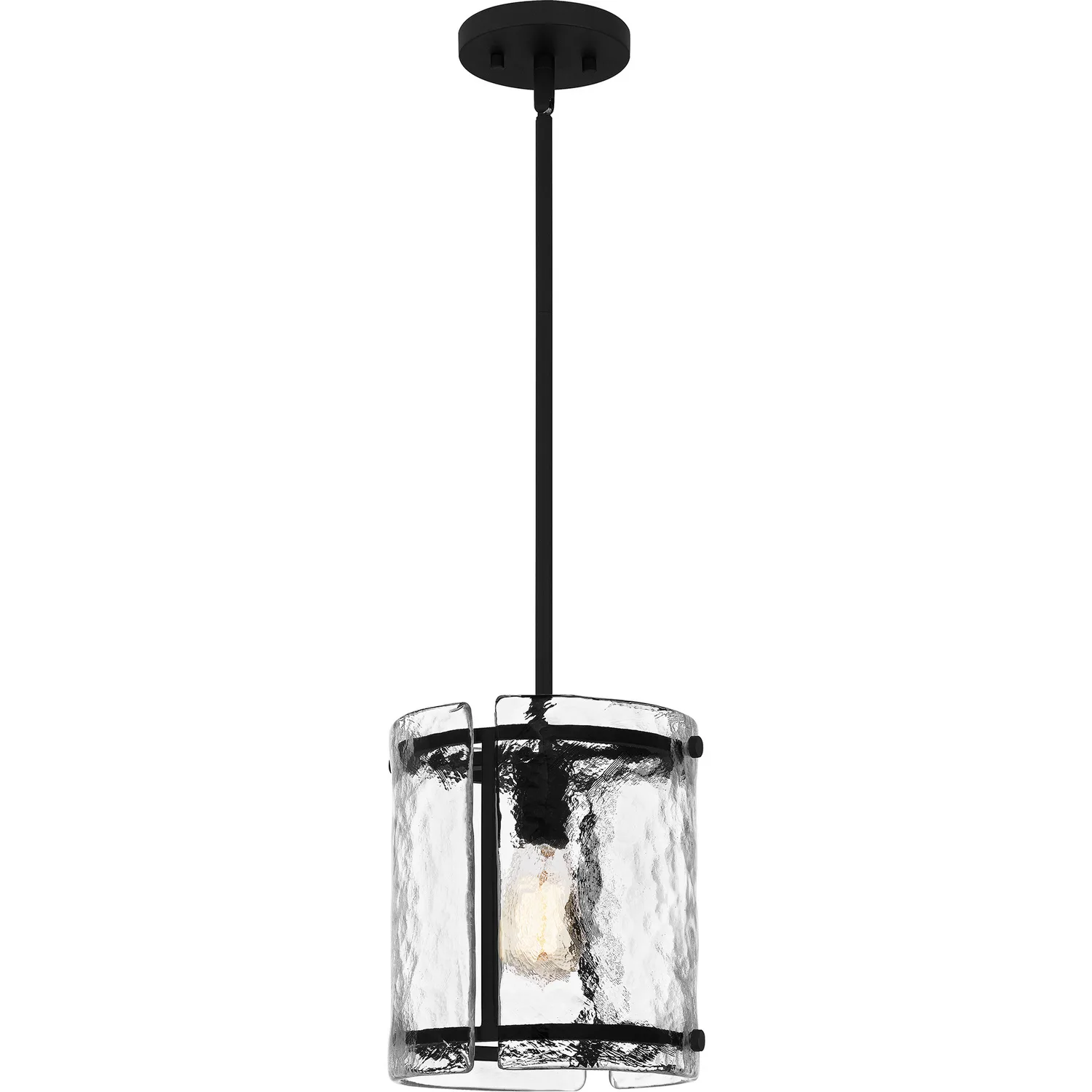 Fortress One Light Mini Pendant in Earth Black