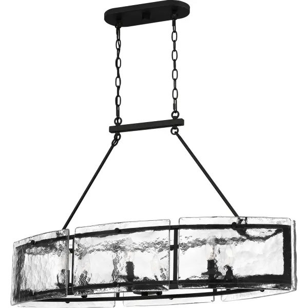 Fortress 6-Light Linear Island Chandelier in Earth Black