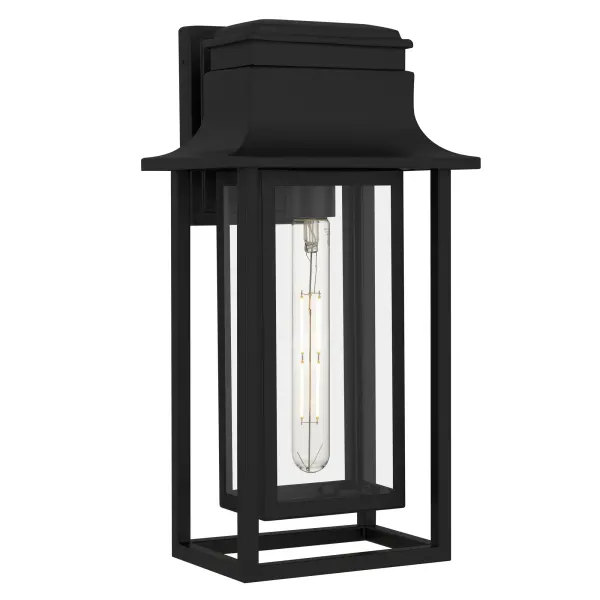Sleek, structured, and quietly captivating, the Garner Outdoor Wall Lantern is where modern simplicity meets timeless romance. Its bold matte black finish and clear glass panels frame your light with intention—offering a soft, welcoming glow that turns every entrance into an elegant arrival. With its clean lines and architectural silhouette, Garner brings a sense of calm sophistication to your outdoor spaces, inviting the evening to linger just a little longer.