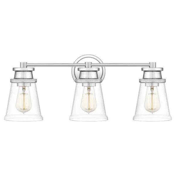 Haverfield is proof positive that simple doesn’t mean boring. The clean lines of this bath light, rendered in polished chrome, add a dash of timeless appeal to any style bathroom. Choose two-, three-, or four-light options, and configure it up or down to your unique needs.