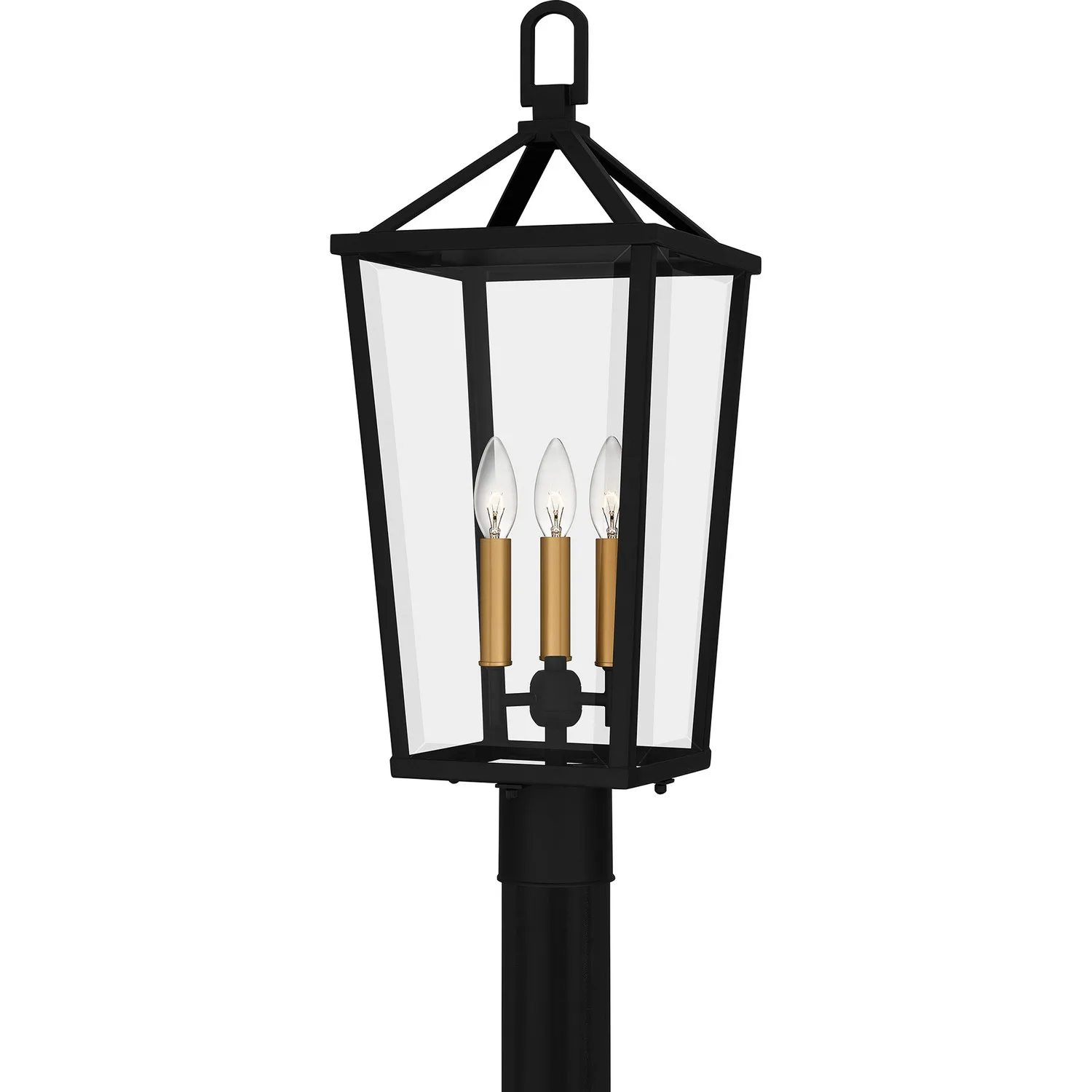 Hull Three Light Outdoor Post Mount in Matte Black