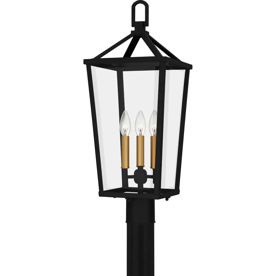 Hull Three Light Outdoor Post Mount in Matte Black