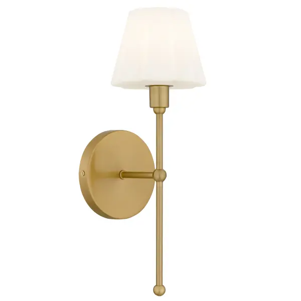 Graceful and quietly radiant, the Irena Wall Sconce brings a soft, romantic glow to any room. Its sculptural stem—available in brushed gold or matte black—adds a touch of modern elegance, while the opal etched glass shade diffuses light like a gentle whisper. Whether flanking a mirror or lining a hallway, Irena creates a mood that feels both timeless and tender—an everyday moment wrapped in warmth.