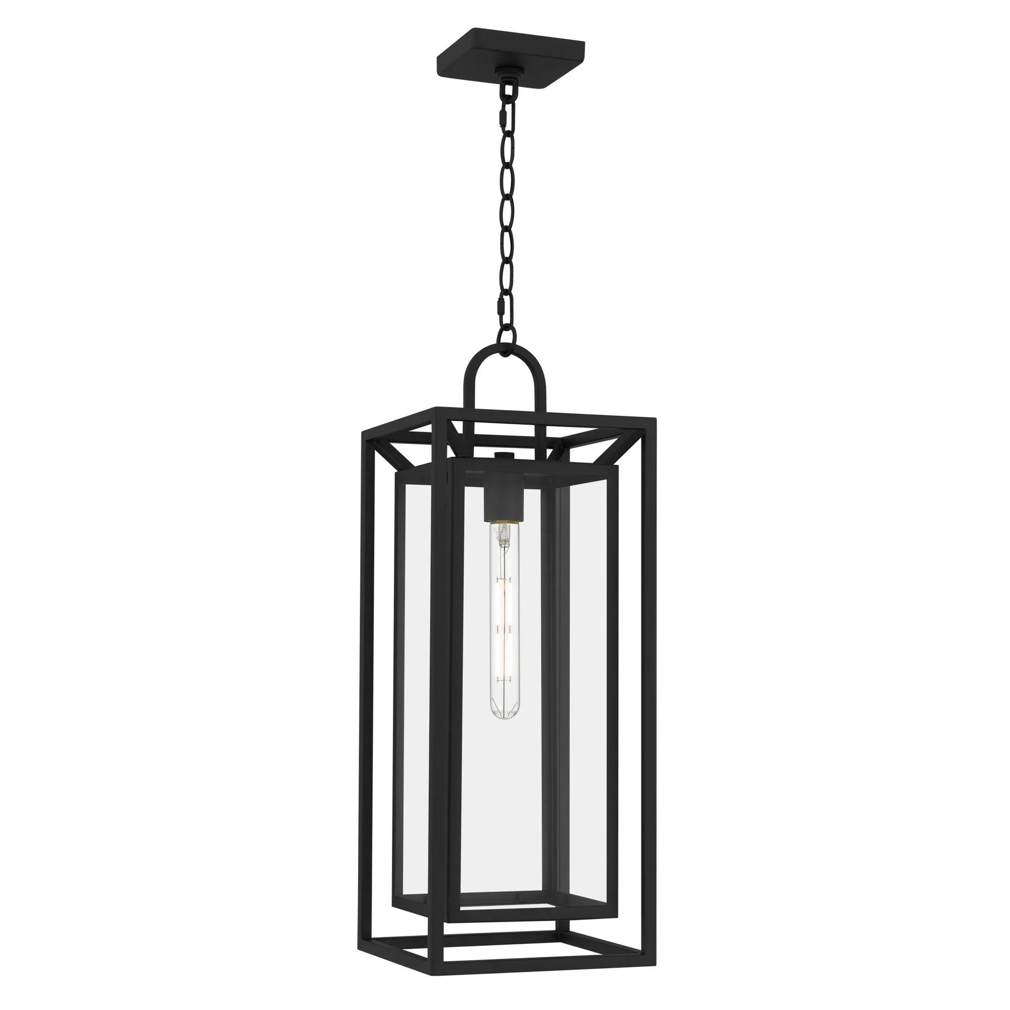 Jayce 1-Light Matte Black Outdoor Hanging Lantern