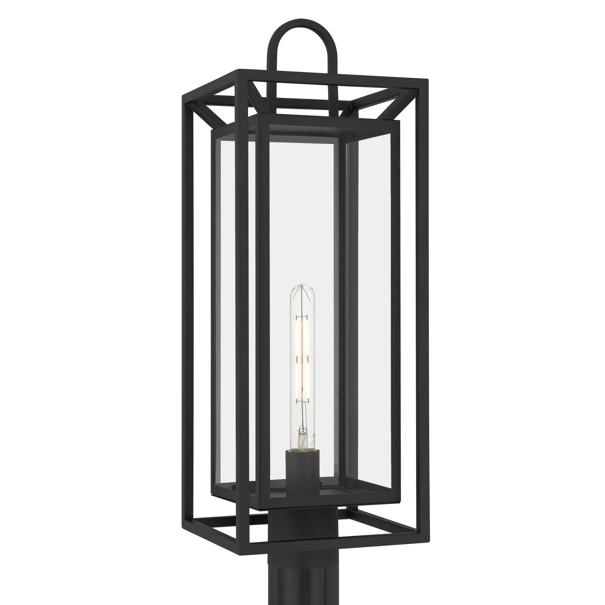 Jayce 1-Light Matte Black Outdoor Post Lantern