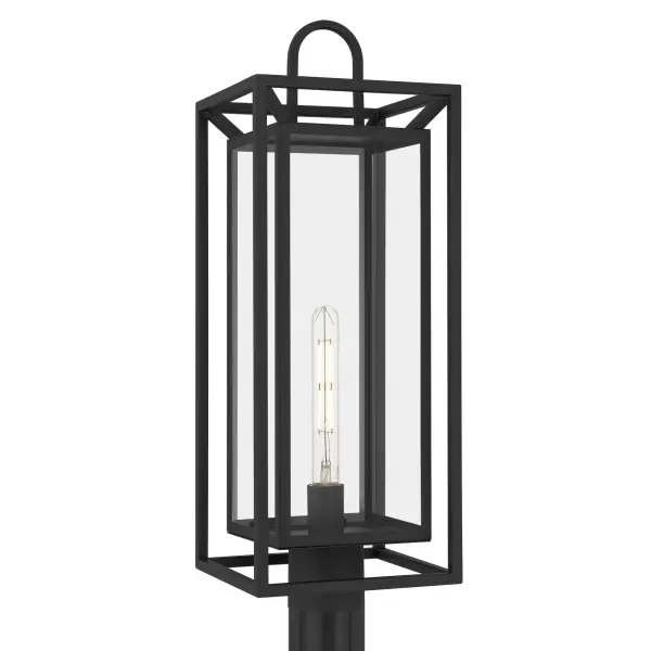 Where modern lines meet timeless charm, the Jayce Outdoor Collection makes a striking first impression. Its matte black finish frames each piece with quiet strength, while clear beveled glass catches the light like morning dew—refined and radiant. Available as a hanging lantern, in multiple sizes of wall lanterns, or as a post light, Jayce is made to elevate your entryways, patios, and pathways with understated elegance and lasting warmth.